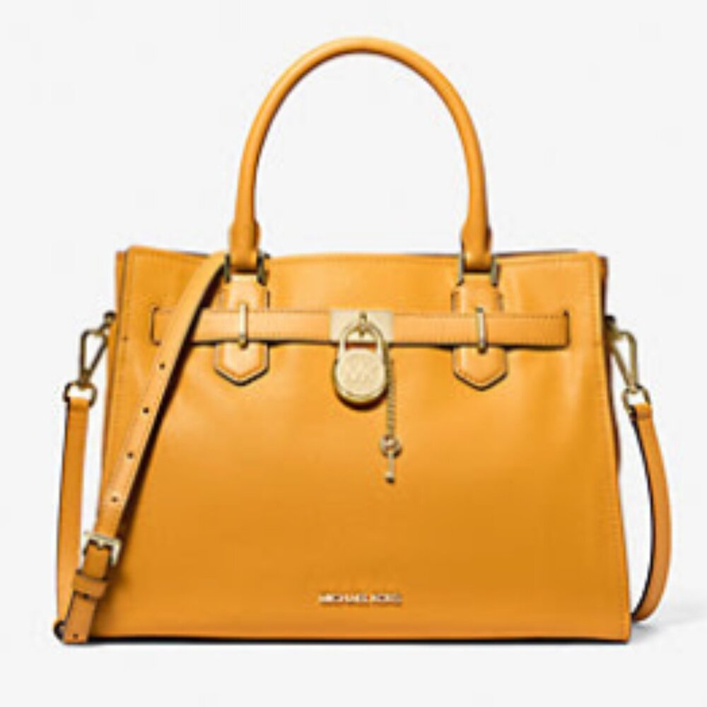 NWT: Micheal Kors Hamilton Medium Leather Satchel & matching card case